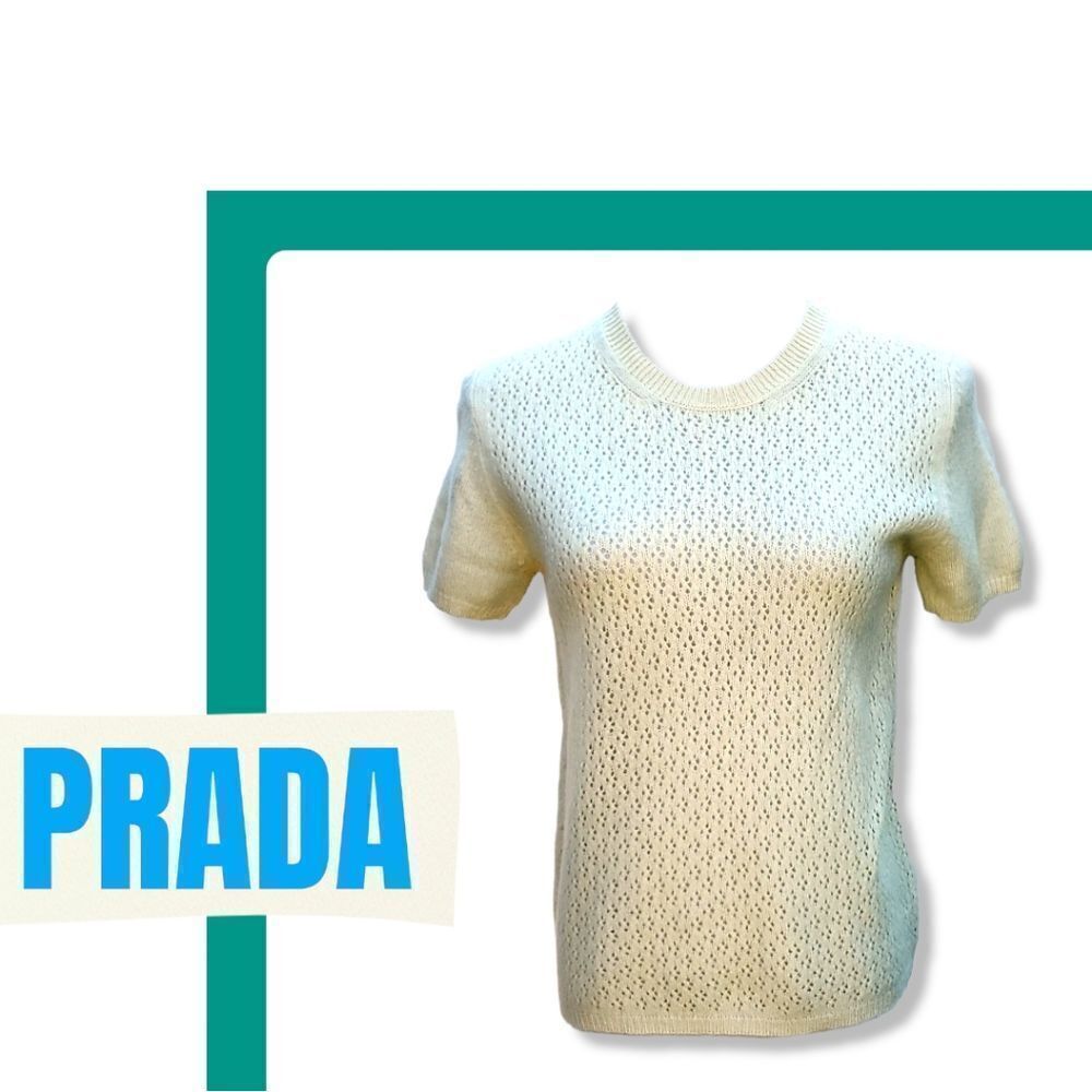 PRADA Ivory Short Sleeve Sweater
